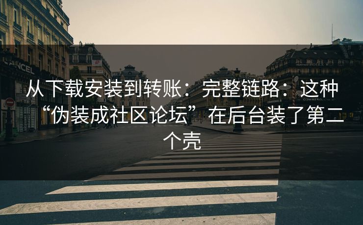 从下载安装到转账：完整链路：这种“伪装成社区论坛”在后台装了第二个壳