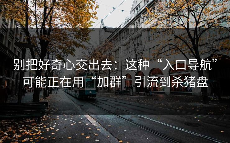 别把好奇心交出去：这种“入口导航”可能正在用“加群”引流到杀猪盘