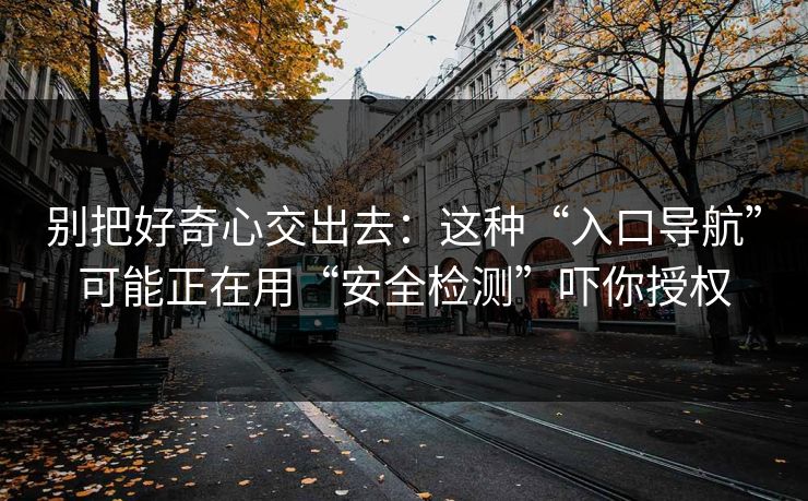 别把好奇心交出去：这种“入口导航”可能正在用“安全检测”吓你授权